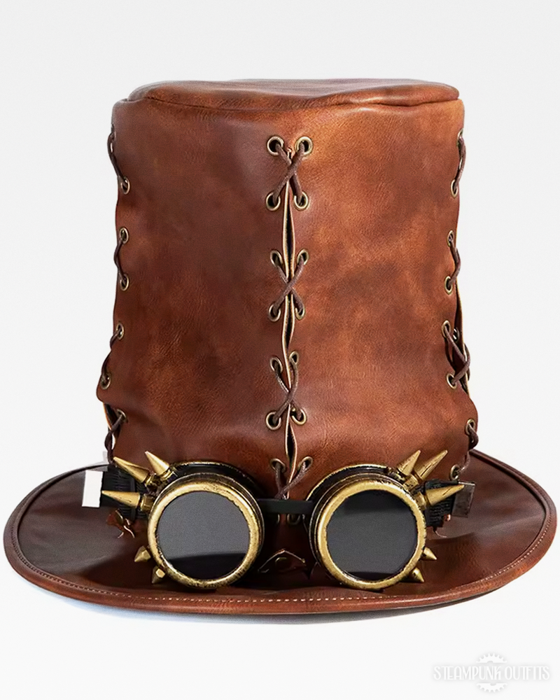 Steampunk Leather Top Hat
