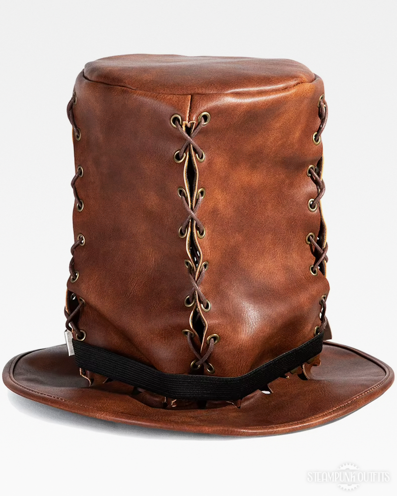 Steampunk Leather Top Hat