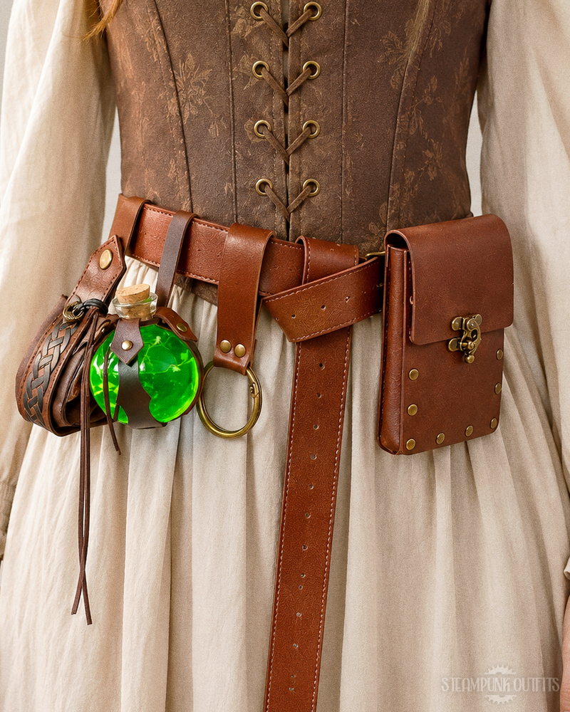 Steampunk Leather Utility Belt