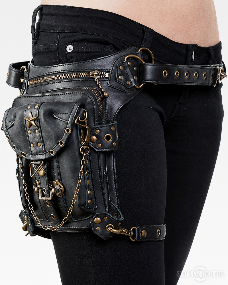 Steampunk Leather Waist Bag