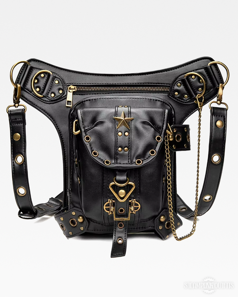 Steampunk Leather Waist Bag