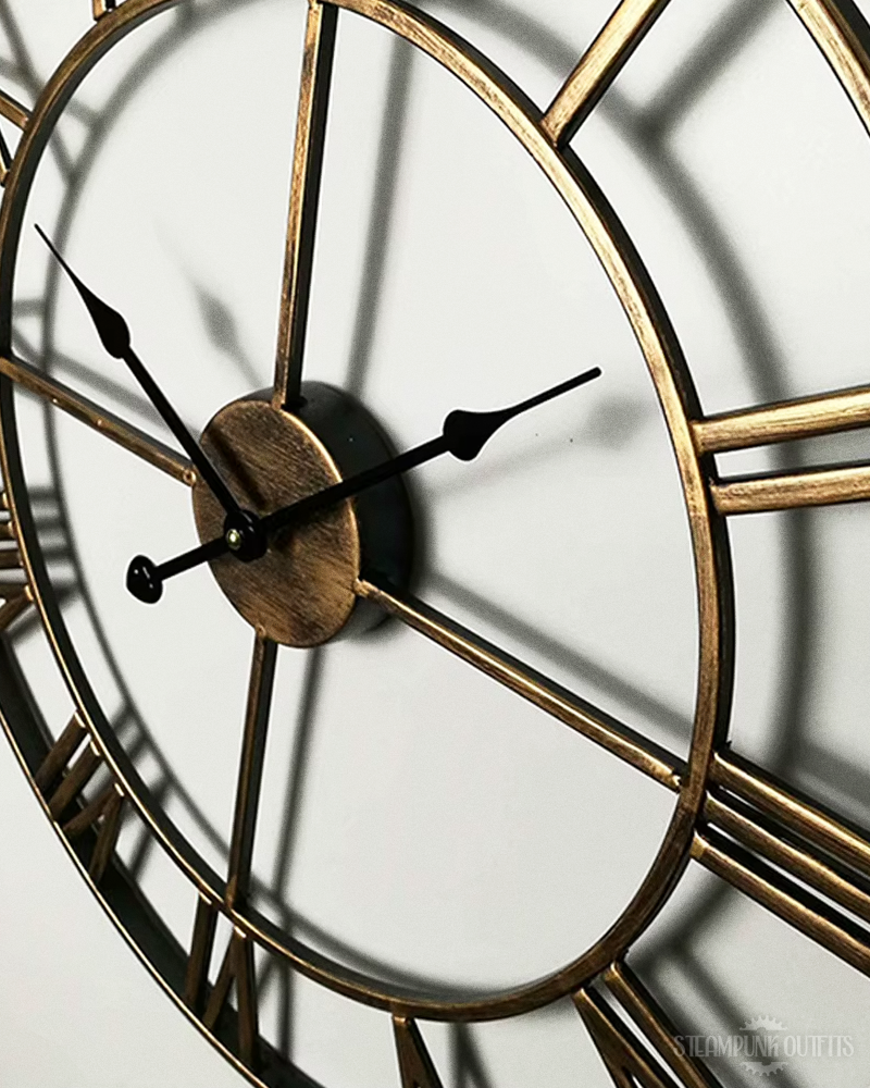 Steampunk Metal Roman Numeral Clock