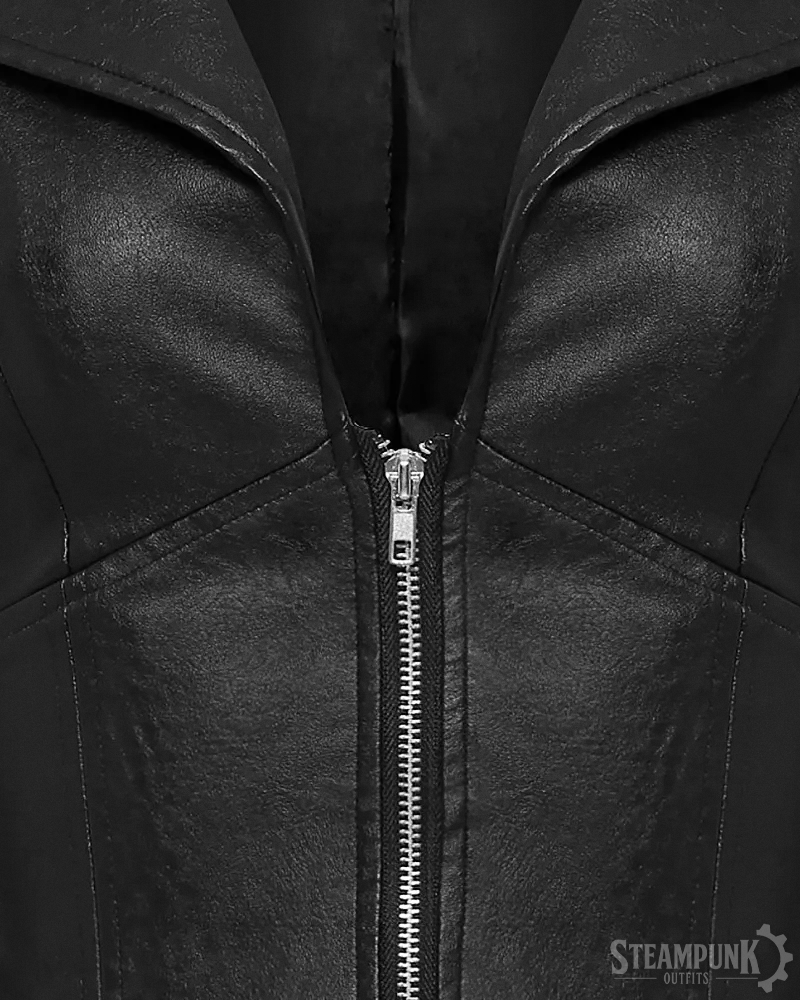 Steampunk Peplum Leather Jacket