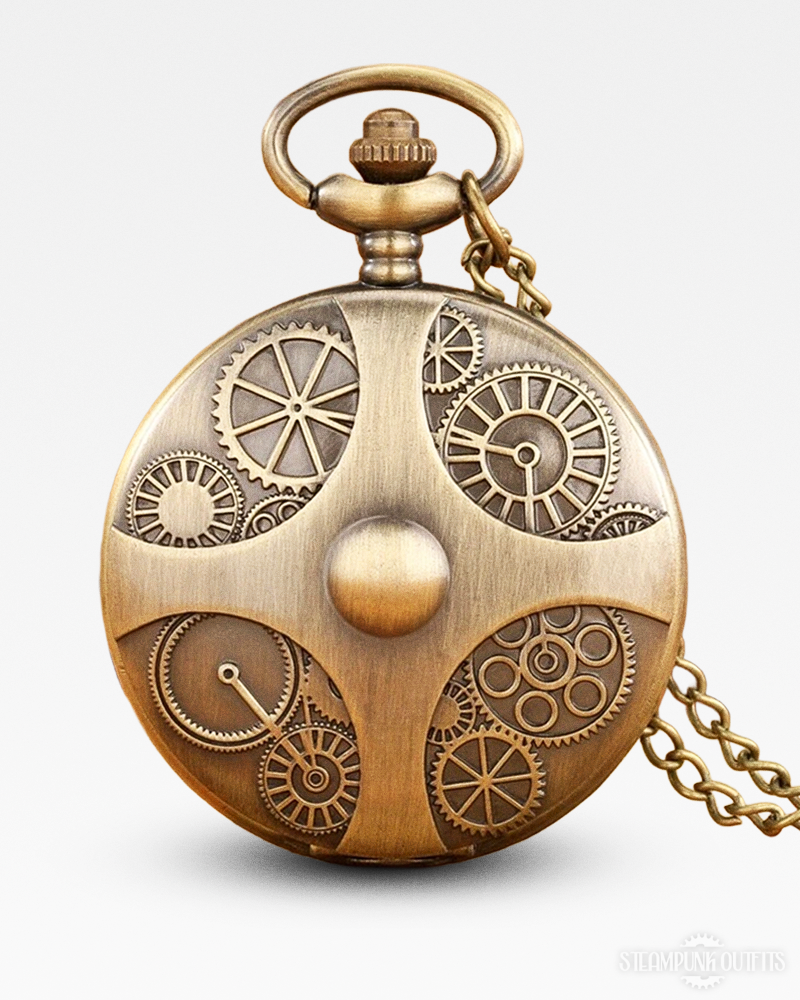 Steampunk Pocket Watch With Gears
