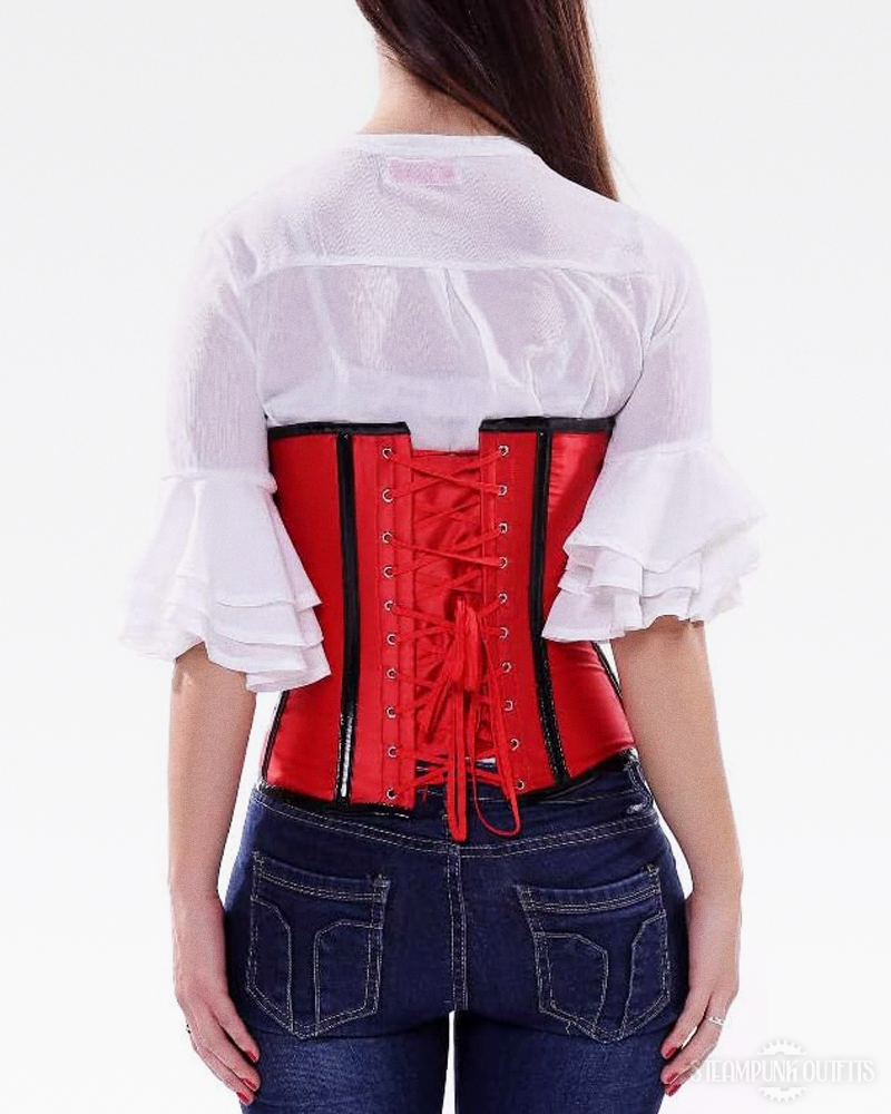 Steampunk Red Underbust Corset