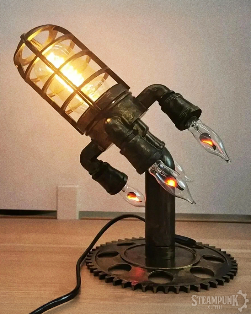 Steampunk Rocket Lamp