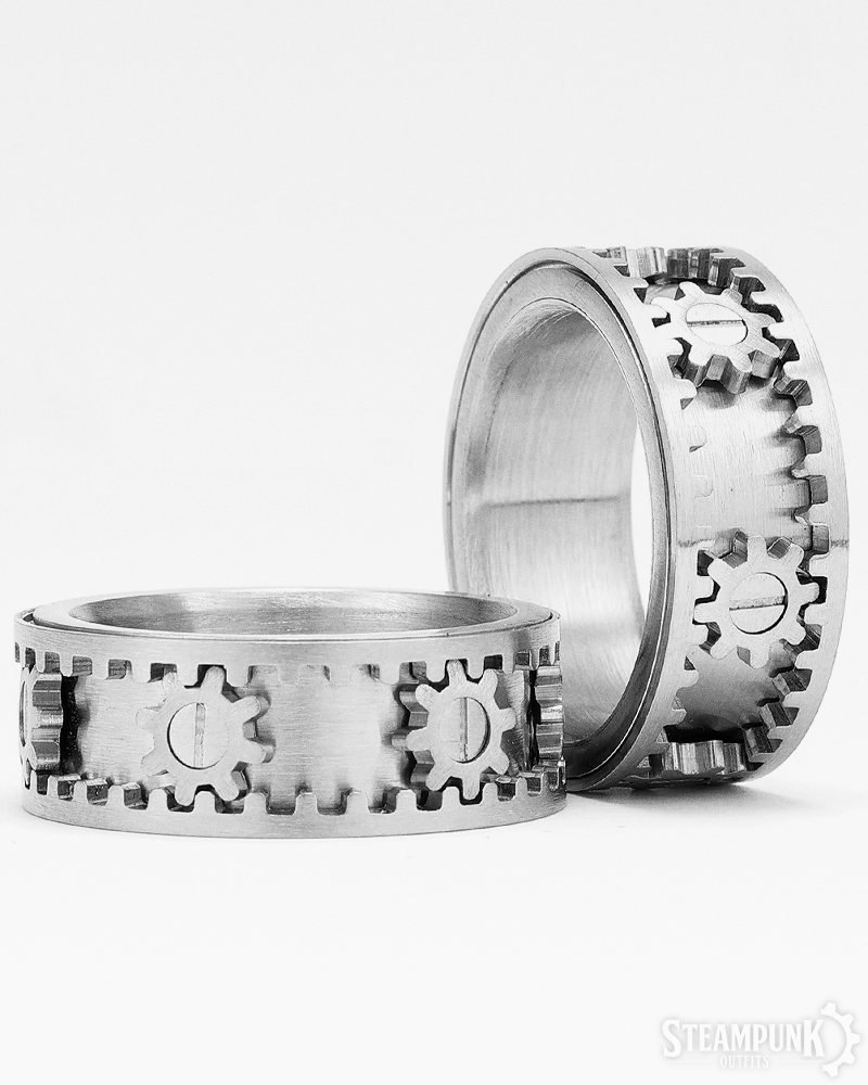Steampunk Spinning Gear Ring