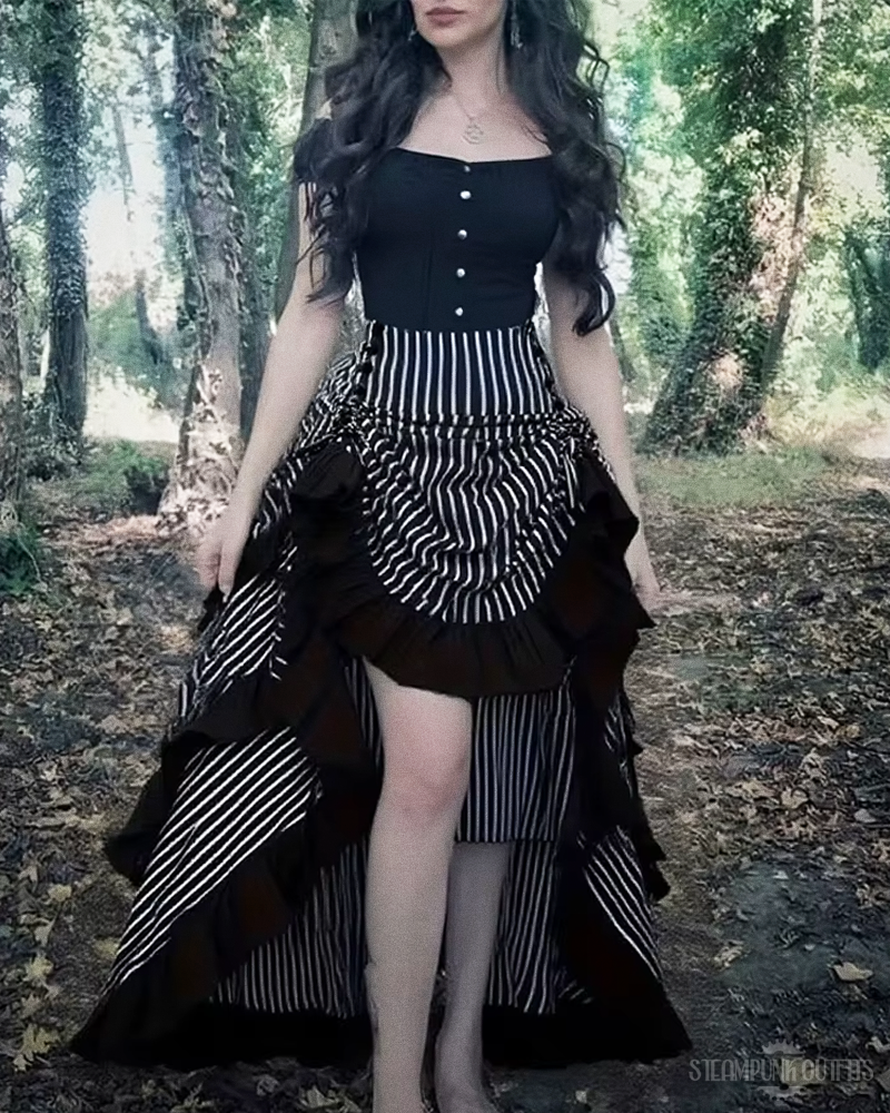 Steampunk Striped Skirt