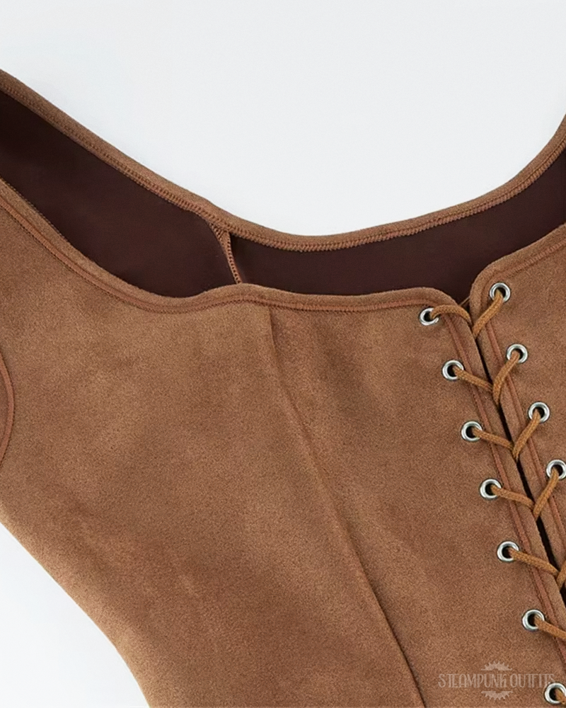 Steampunk Suede Corset Top