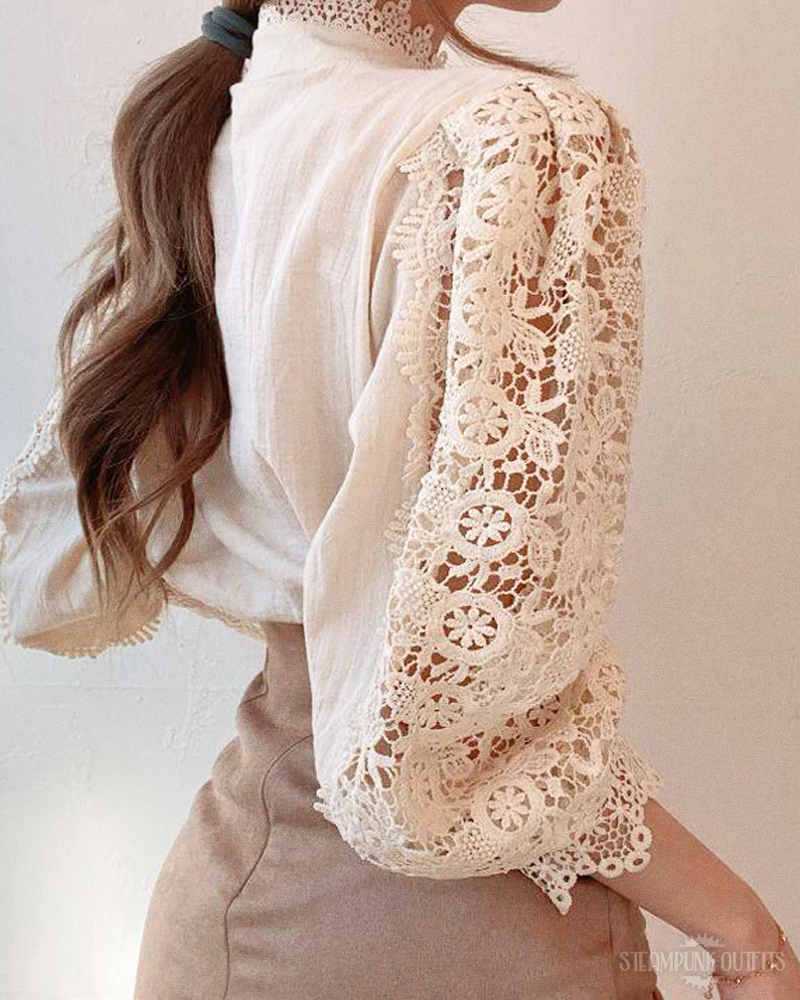 Steampunk Victorian Lace Blouse