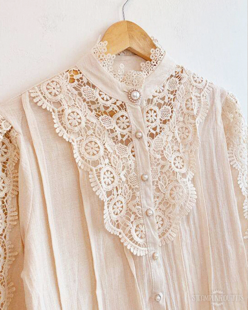 Steampunk Victorian Lace Blouse