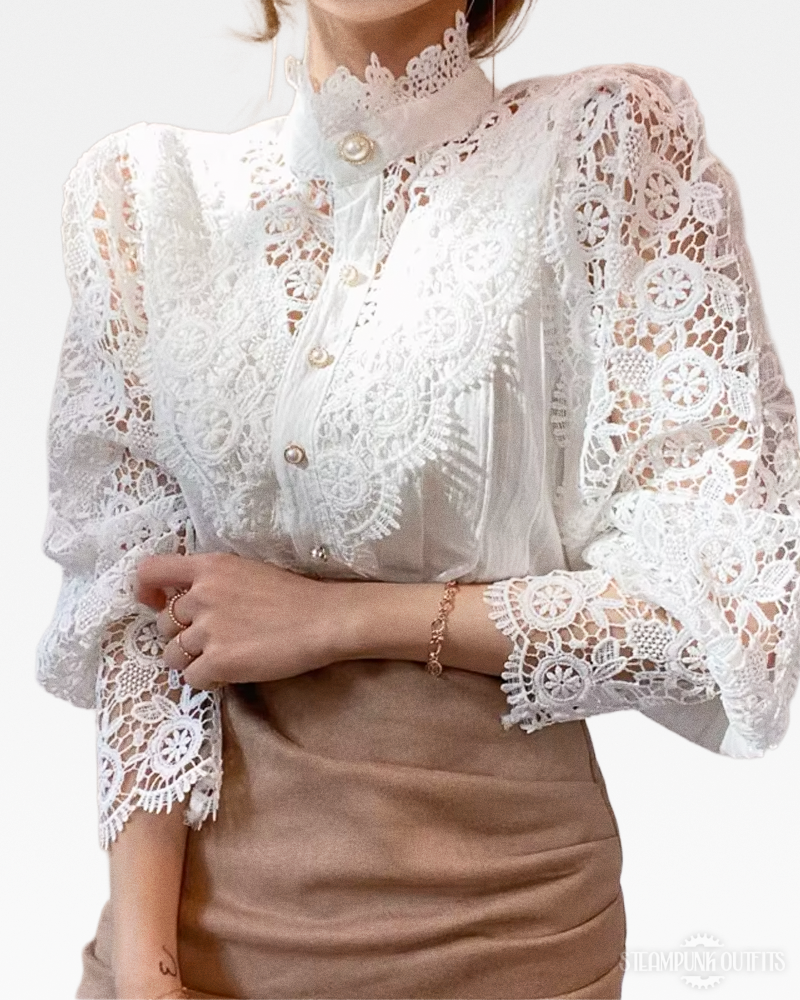 Steampunk Victorian Lace Blouse