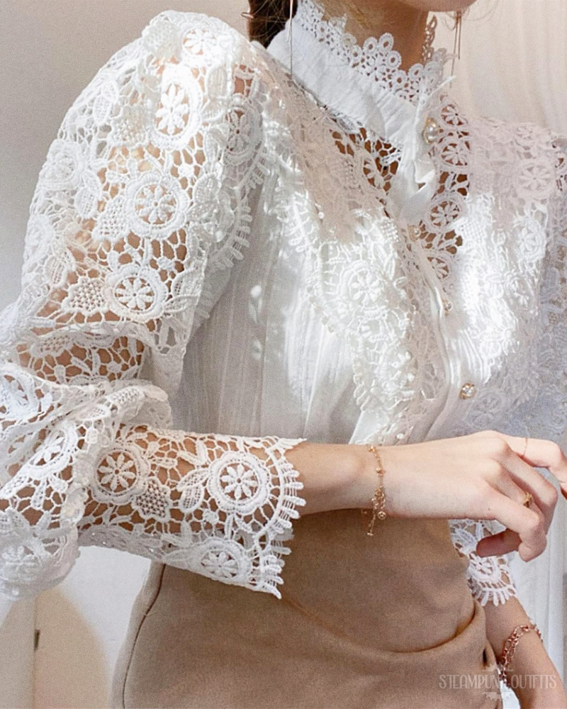 Steampunk Victorian Lace Blouse