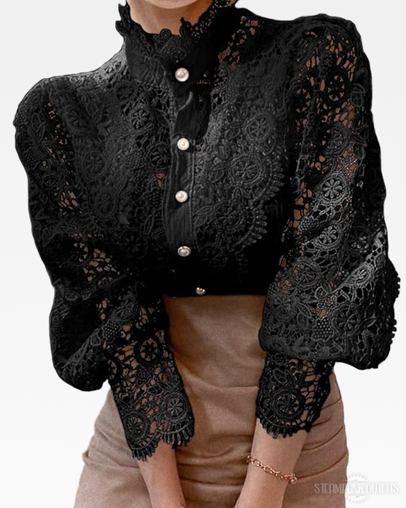 Steampunk Victorian Lace Blouse