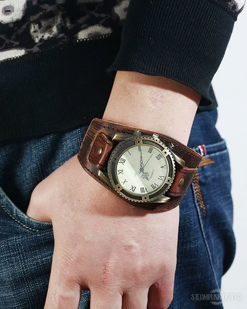 Steampunk Wide Band Watch