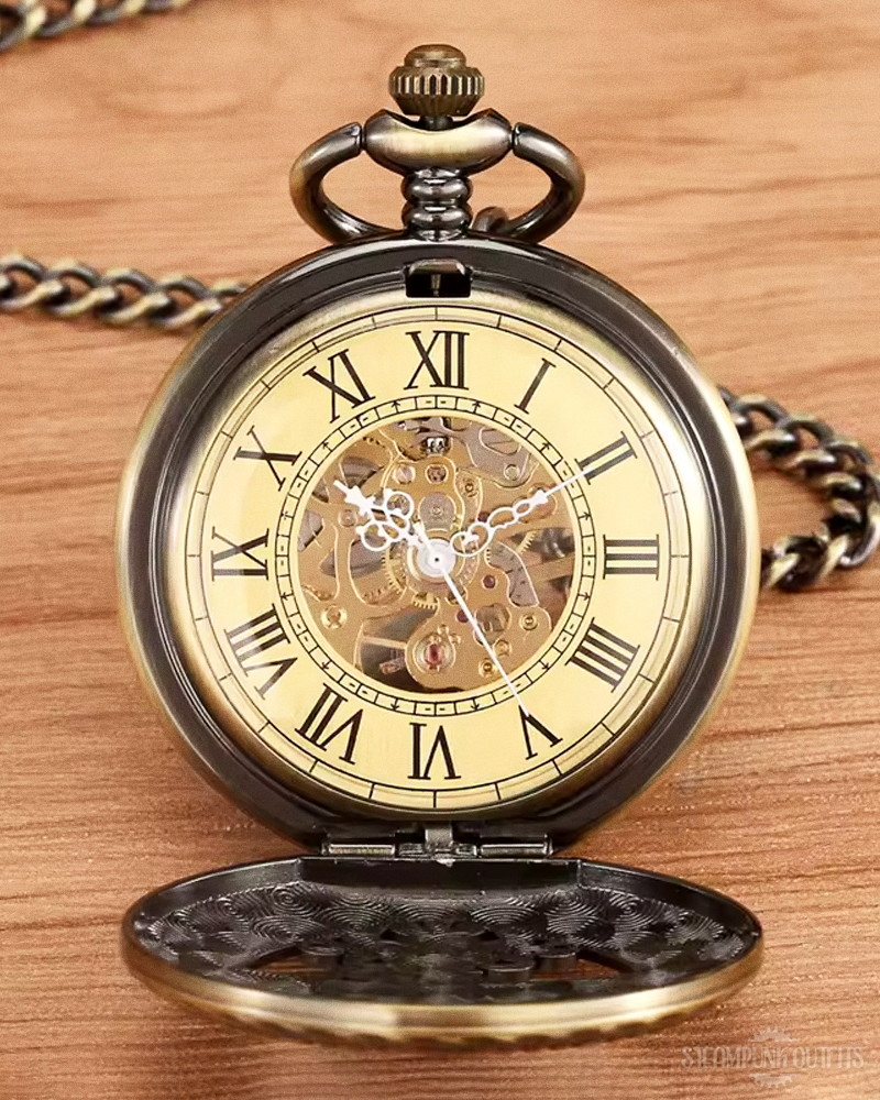 Sun And Moon Steampunk Pocket Watch