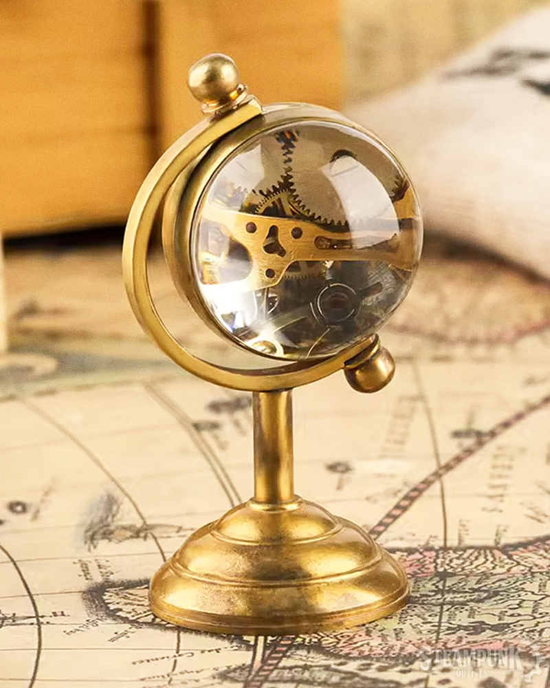 Vintage Steampunk Globe Clock