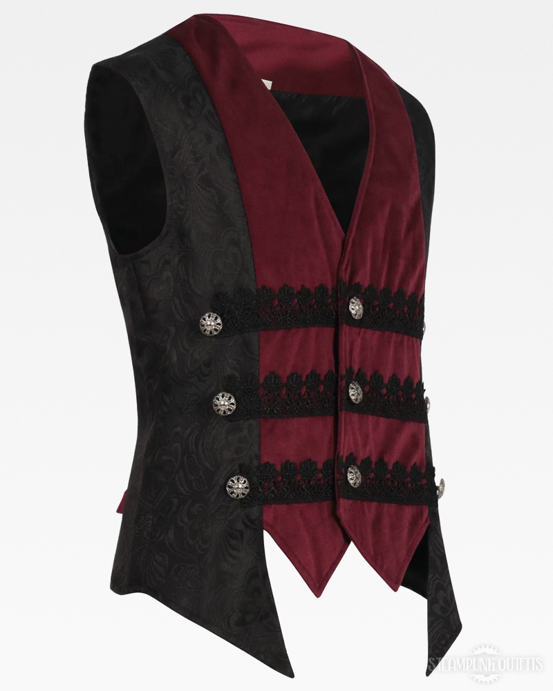 Black And Red Steampunk Vest