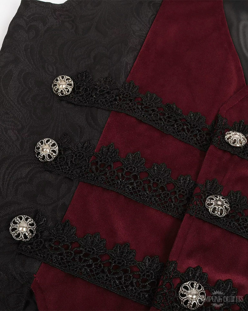Black And Red Steampunk Vest