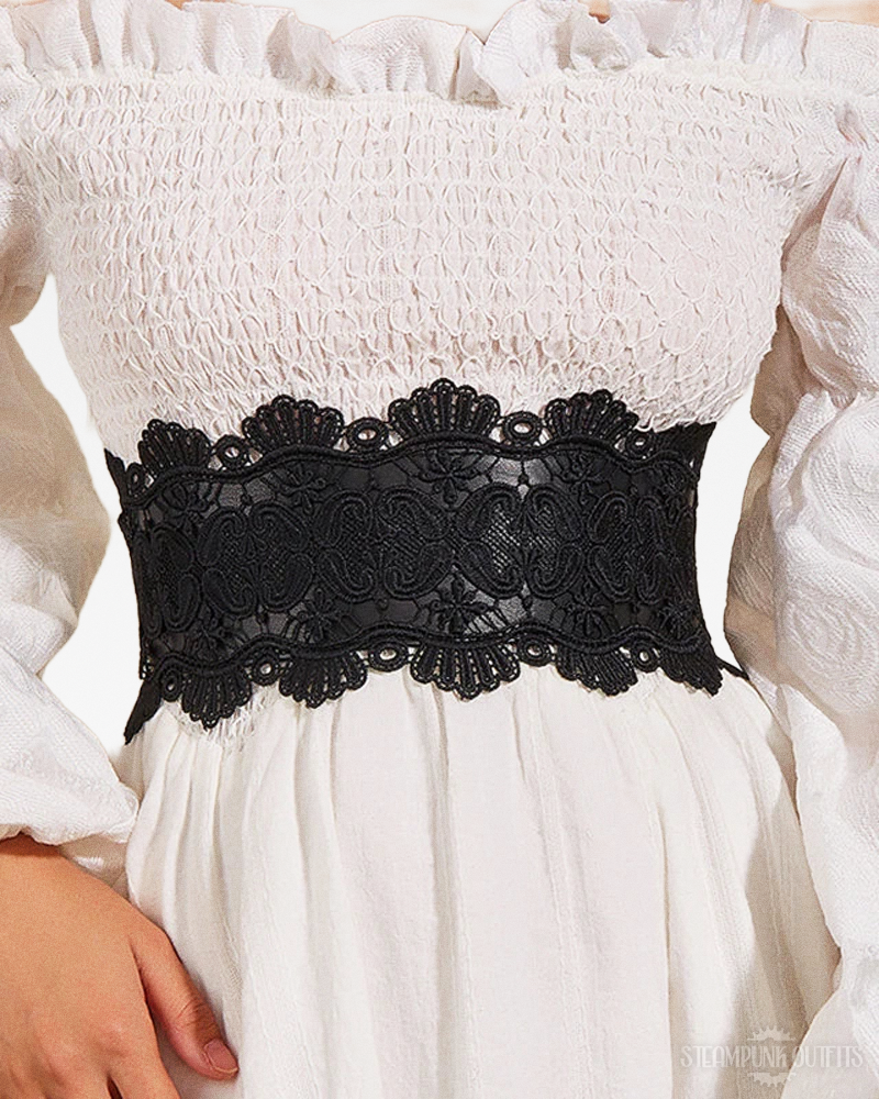 Black Lace Corset Belt