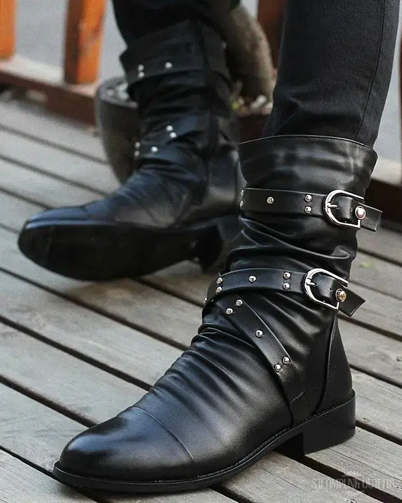 Black Steampunk Boots