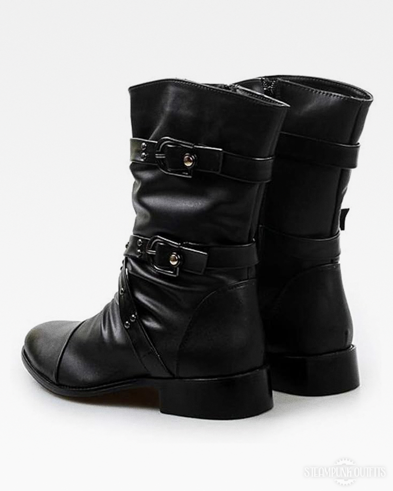 Black Steampunk Boots