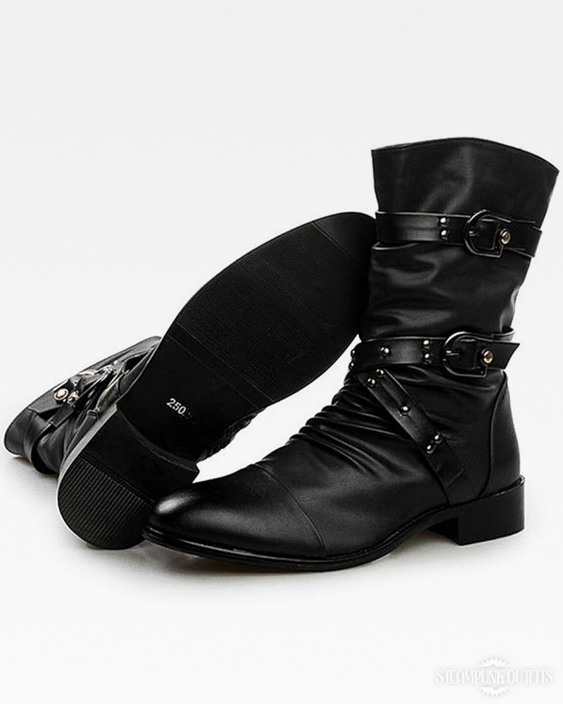 Black Steampunk Boots