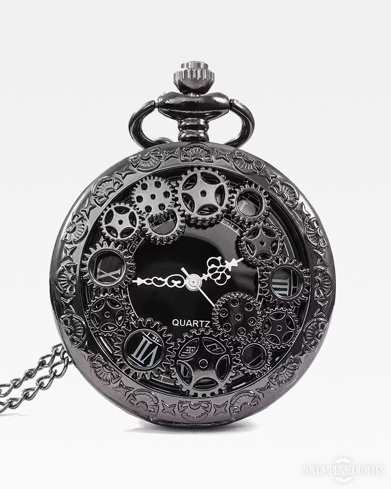Black Steampunk Pocket Watch