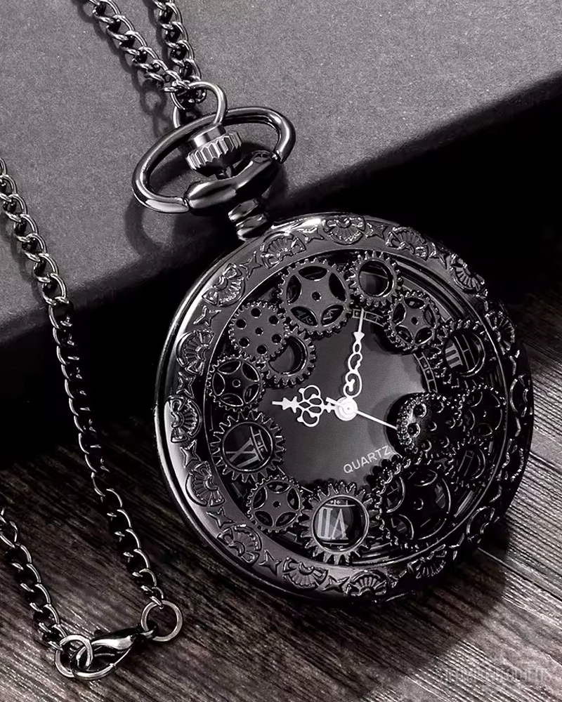 Black Steampunk Pocket Watch