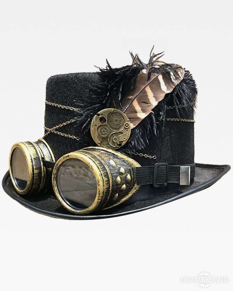 Black Steampunk Top Hat