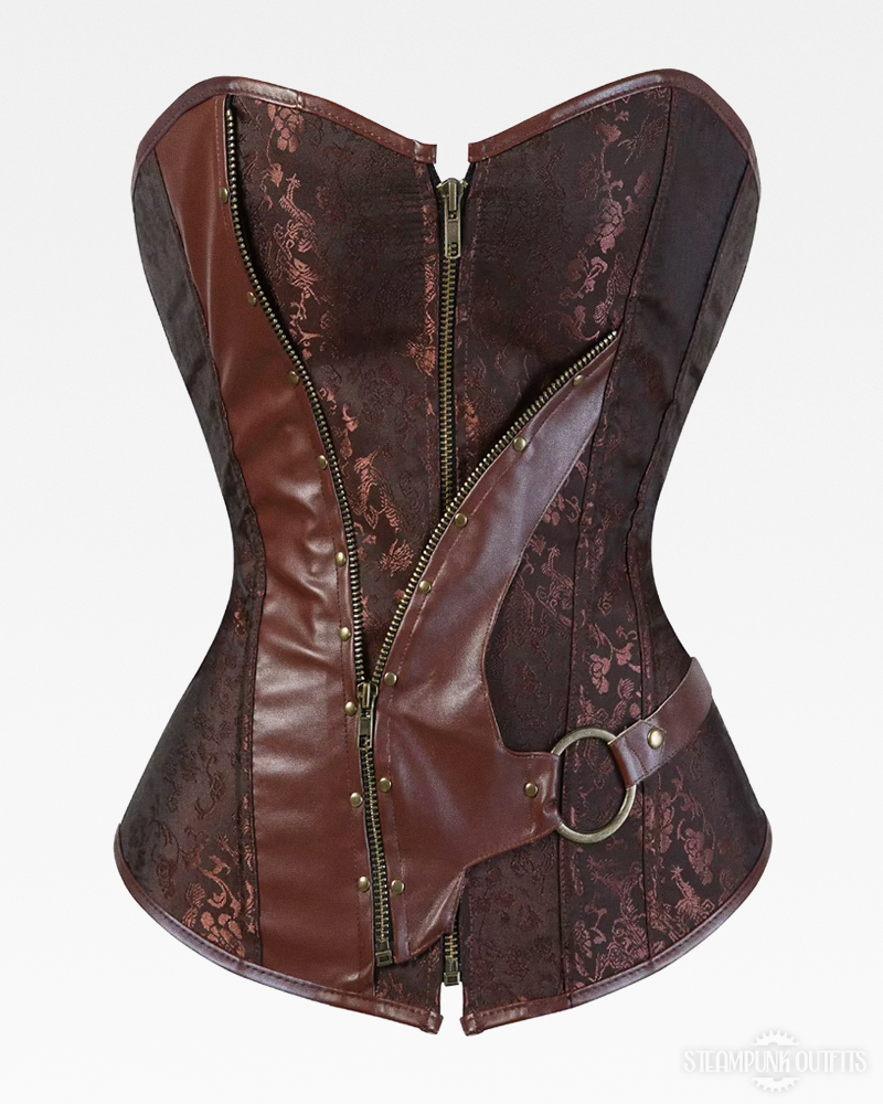 Brown Brocade Steampunk Corset