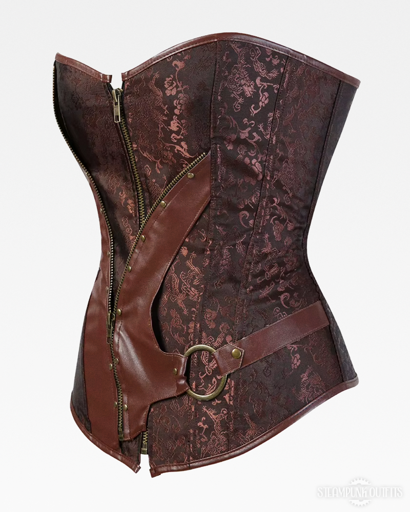 Brown Brocade Steampunk Corset