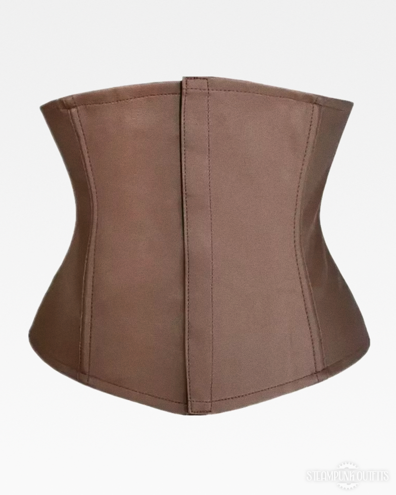 Brown Leather Steampunk Underbust Corset