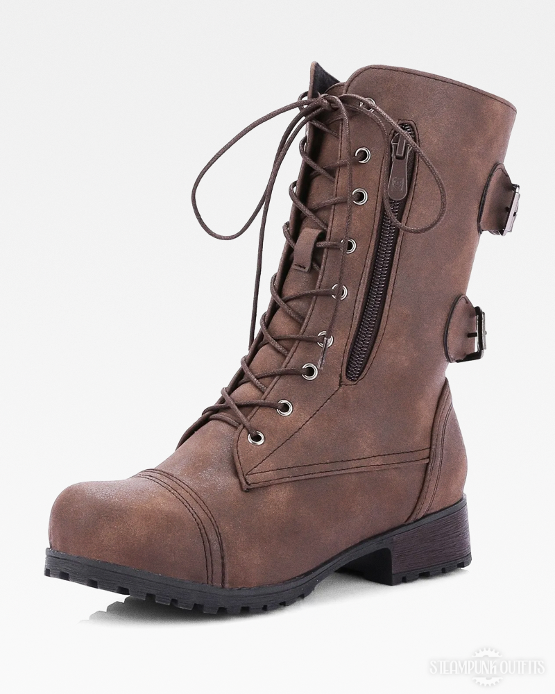 Brown Steampunk Ankle Boots