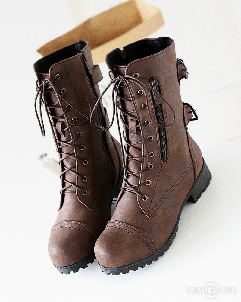 Brown Steampunk Ankle Boots