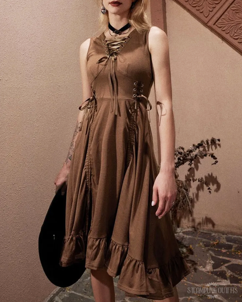 Brown Steampunk Dress