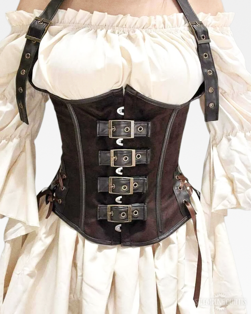 Brown Steampunk Underbust Corset