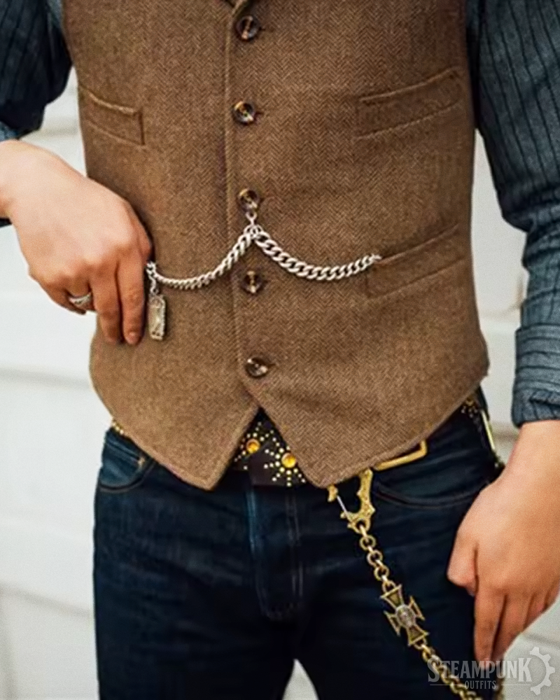 Brown Steampunk Vest