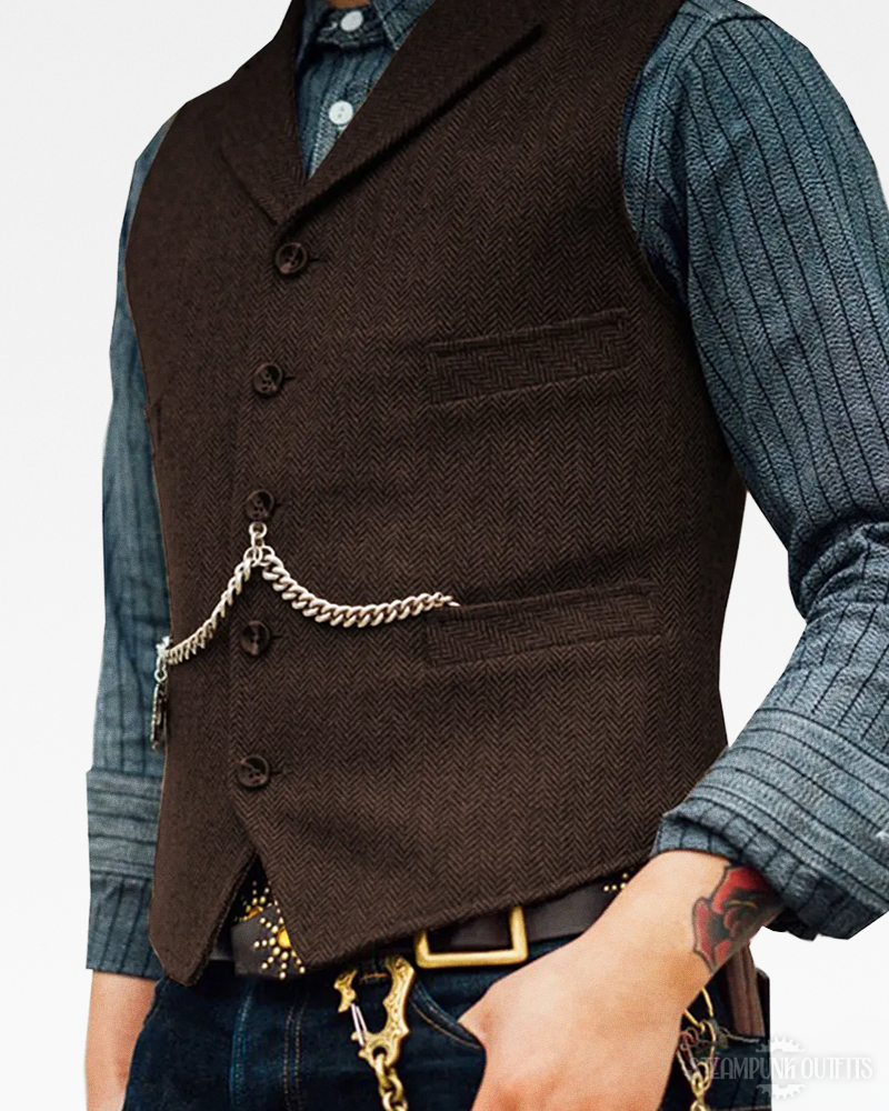 Brown Steampunk Vest