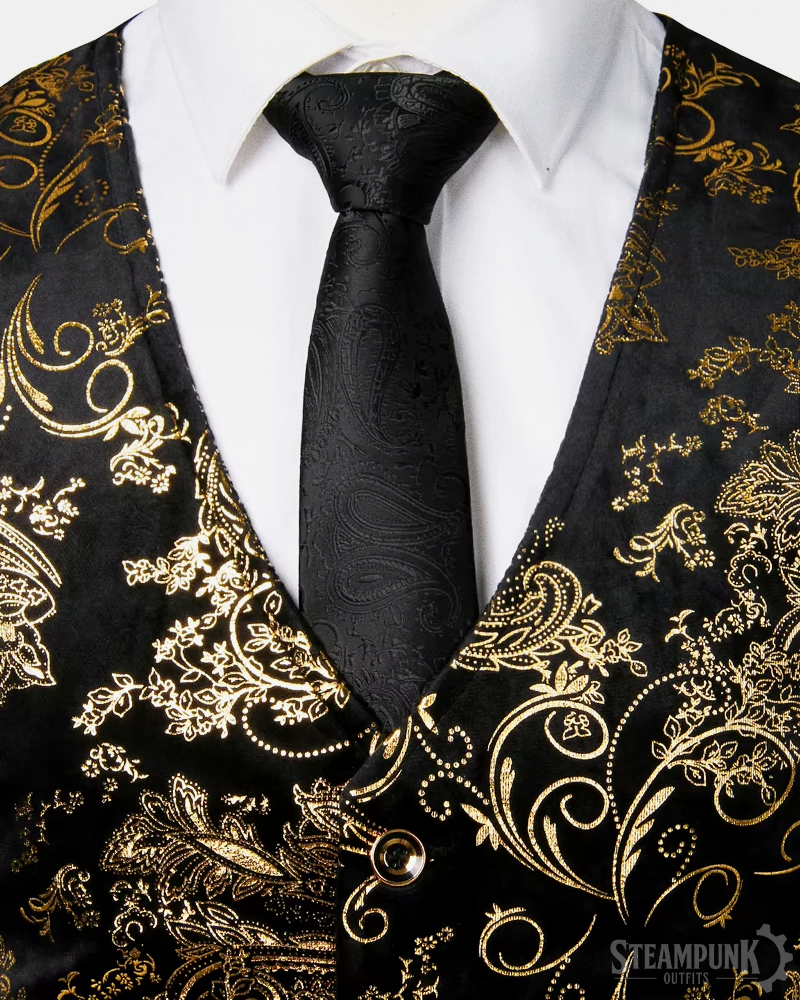 Gold Brocade Steampunk Vest