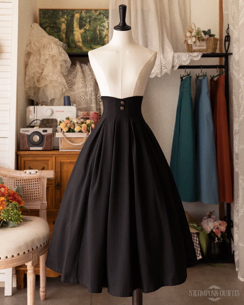 High Waisted Steampunk Skirt