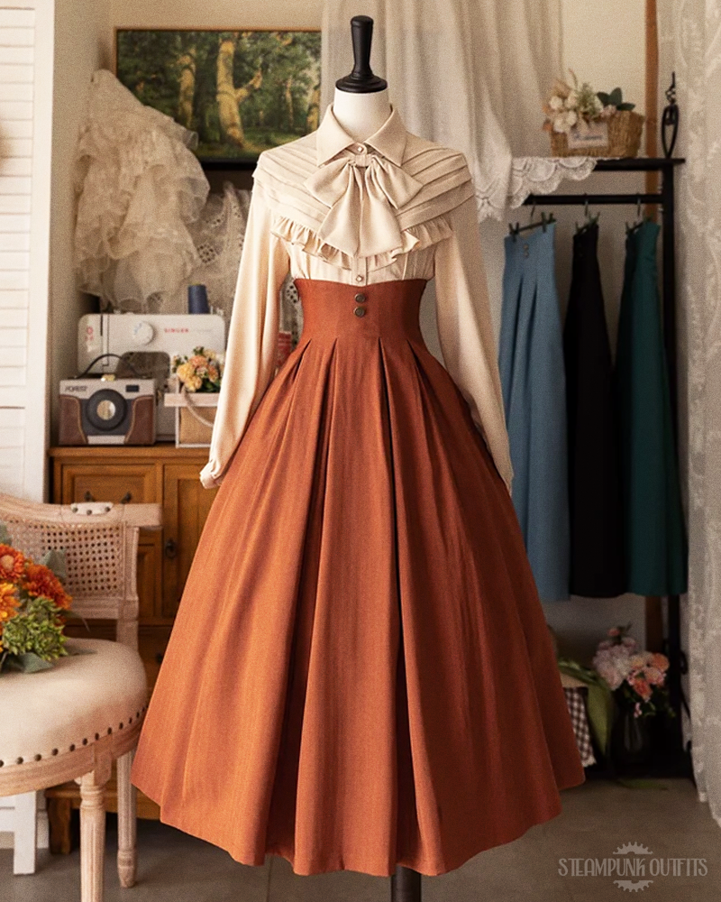 High Waisted Steampunk Skirt