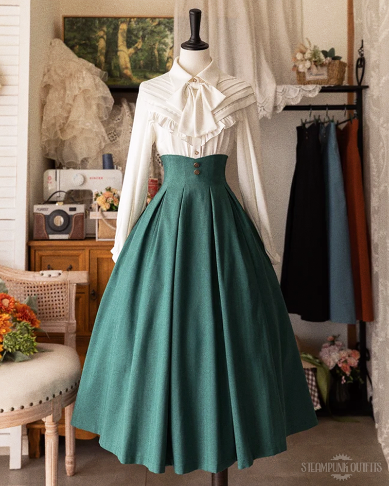 High Waisted Steampunk Skirt