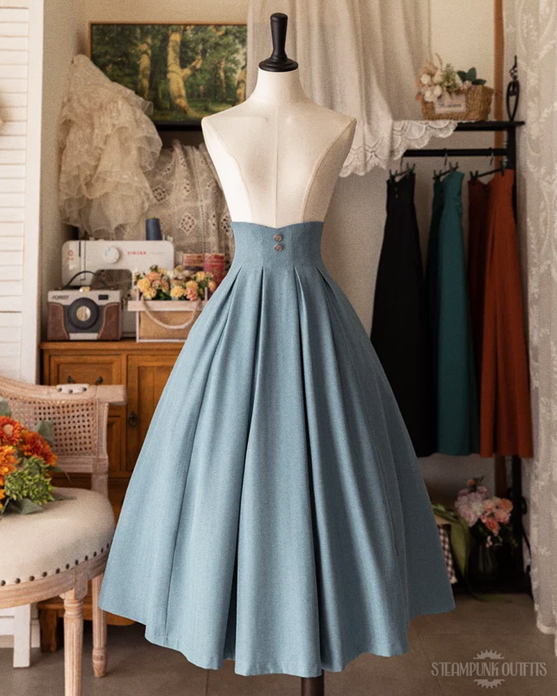 High Waisted Steampunk Skirt