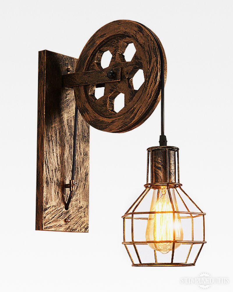 Industrial Pulley Wall Sconce