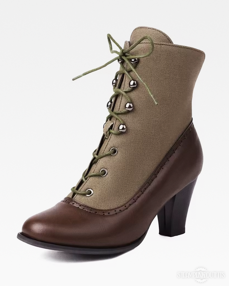 Lace Up Steampunk Ankle Boots