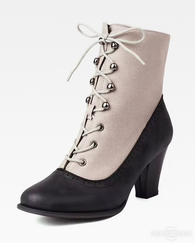 Lace Up Steampunk Ankle Boots
