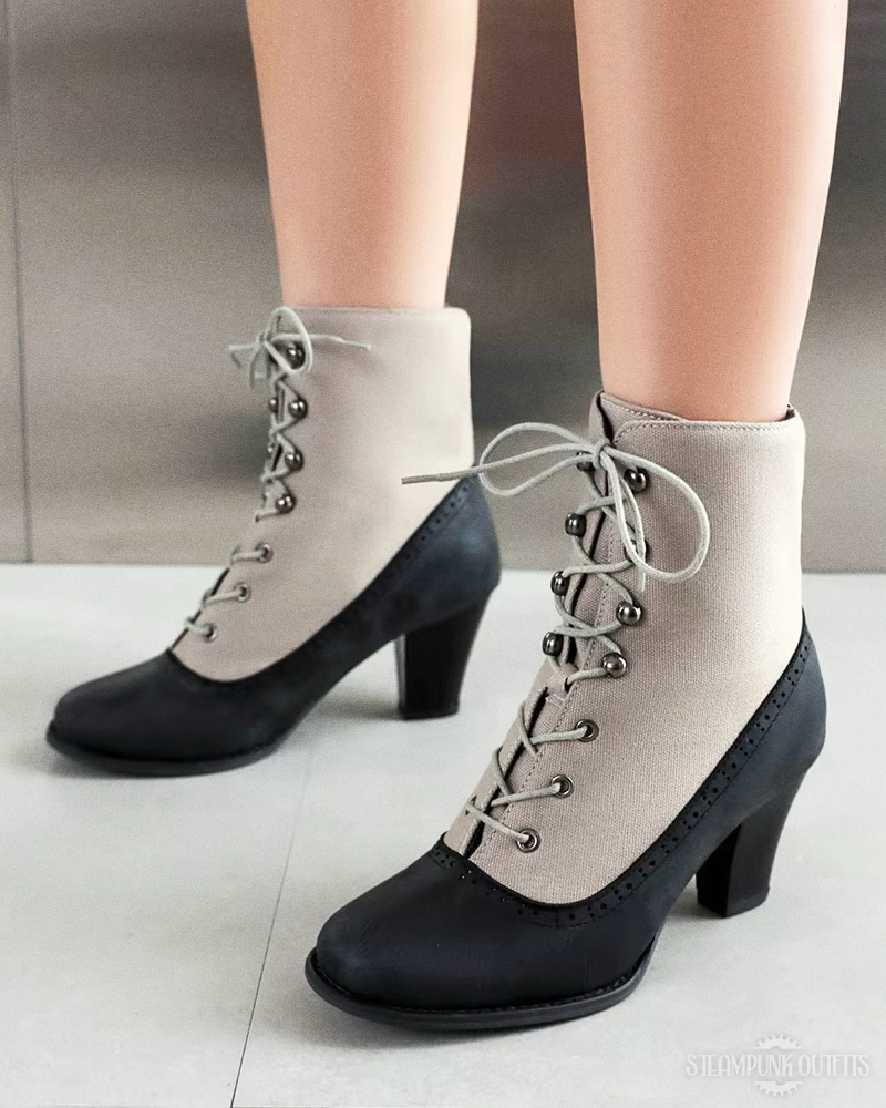 Lace Up Steampunk Ankle Boots