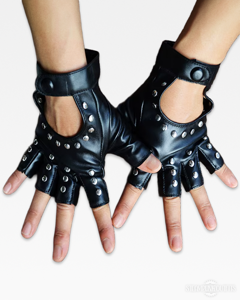 Leather Steampunk Gloves