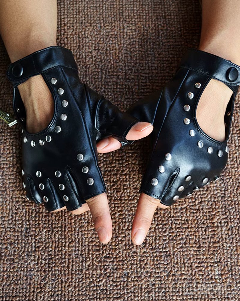 Leather Steampunk Gloves